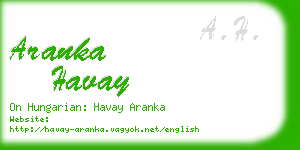 aranka havay business card